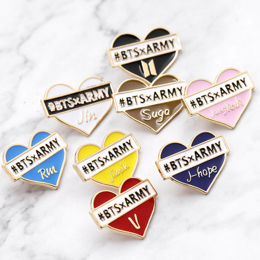 BTS Merch Enamel Pins (RM JIN SUGA J-HOPE JIMIN V JUNGKOOK) Design C VAT included if applicable