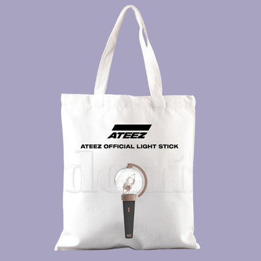 ATEEZ Merch Concert Canvas Tote Bag Logo+Lightstick VAT included if applicable