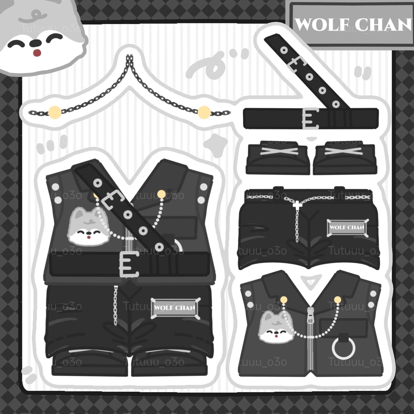 Stray Kids SKZ SKZOO Merch Bangchan Wolfchan Clothes Set (20cm） VAT included if applicable