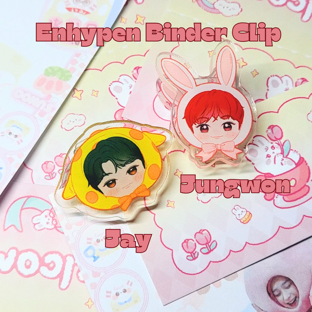 Enhypen Merch Jay Jungwon Acrylic Binder Clip VAT included if applicable